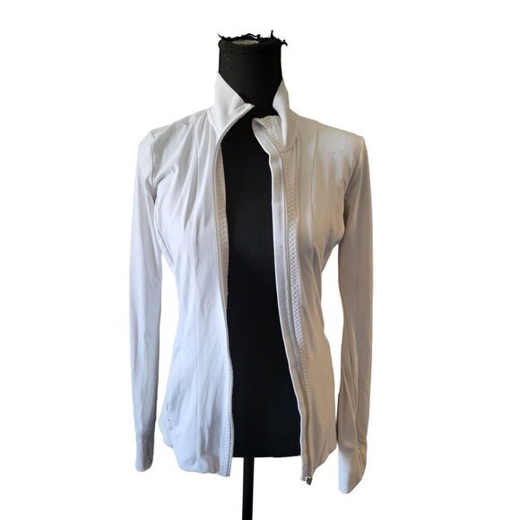 Athleta Jackets & Blazers - Athleta Ridge Crop Jacket, White, XS Lightweight Activewear Gym Yoga Workout